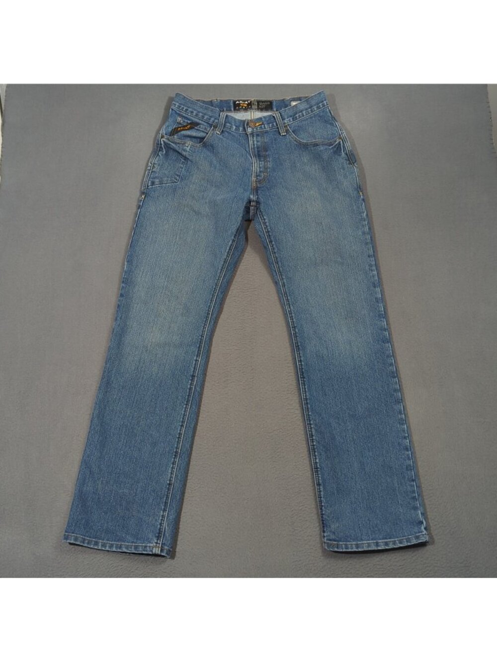 Ariat Jeans Men's 30x34 Blue Rebar M4 Relaxed DuraStretch Basic Boot Cut Rodeo